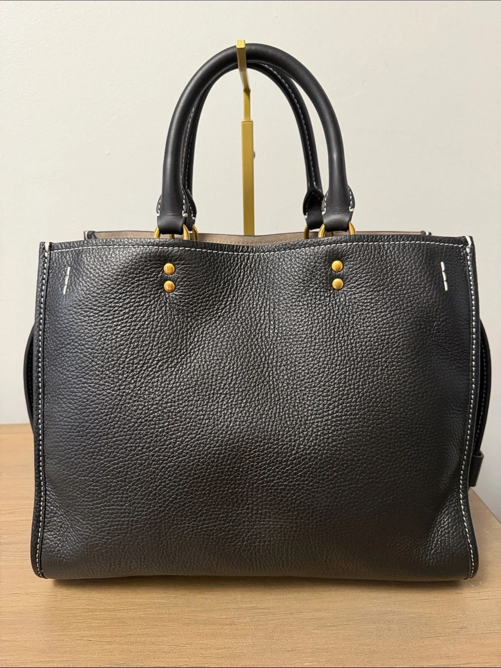 Quince Italian Leather Medium Convertible Satchel in Black